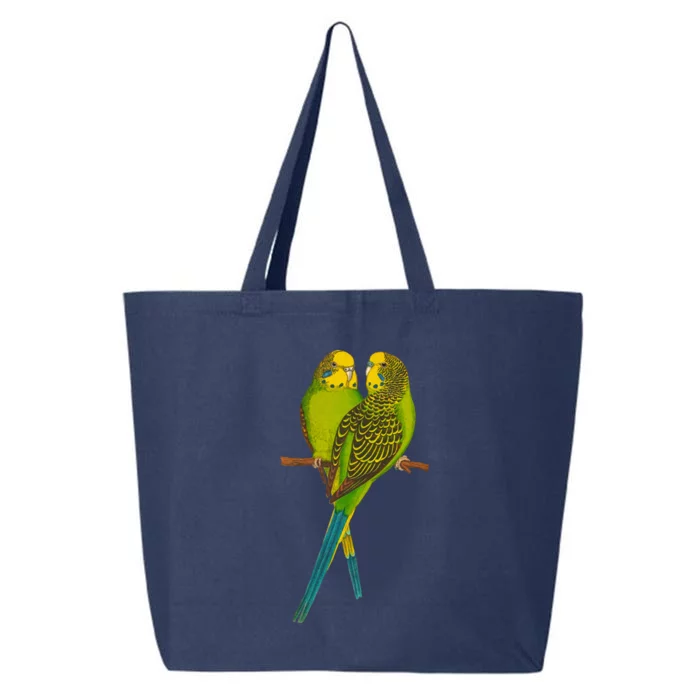 Green Parakeet Gift Cute Parakeets Budgie Bird Lover 25L Jumbo Tote