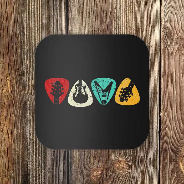 Guitar Pick Gift For Guitarist Retro Vintage Coaster