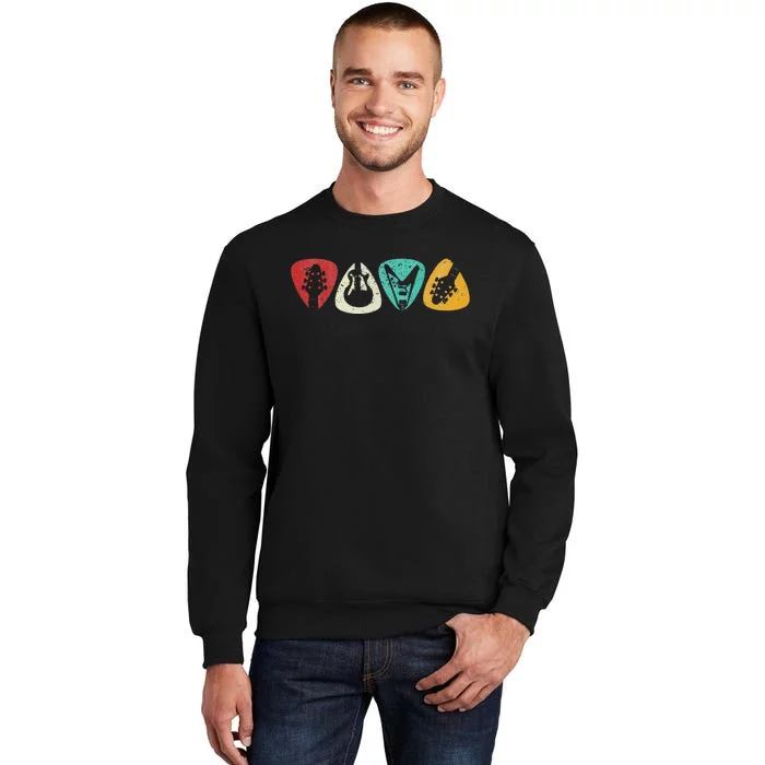 Guitar Pick Gift For Guitarist Retro Vintage Tall Sweatshirt