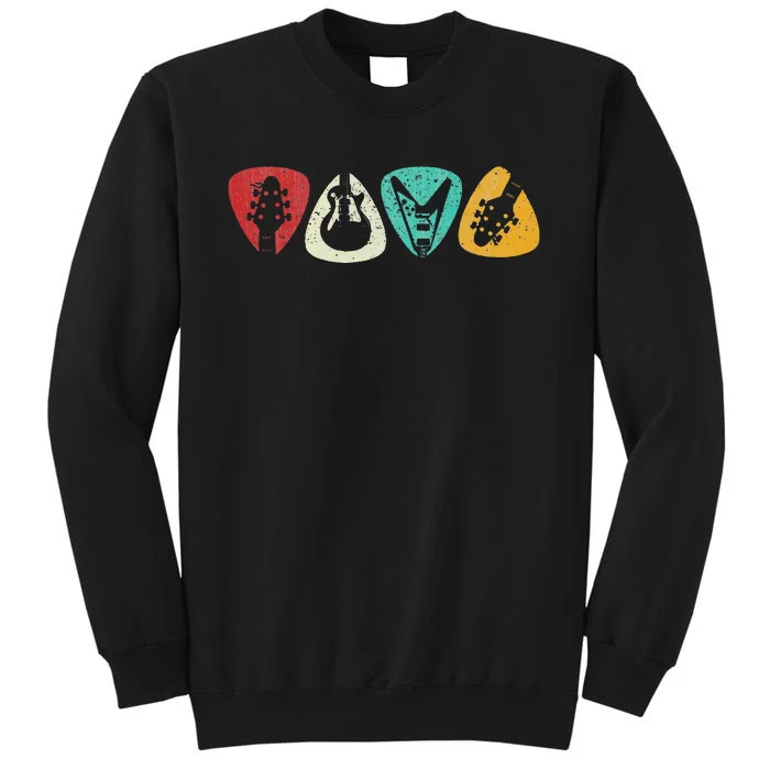 Guitar Pick Gift For Guitarist Retro Vintage Tall Sweatshirt