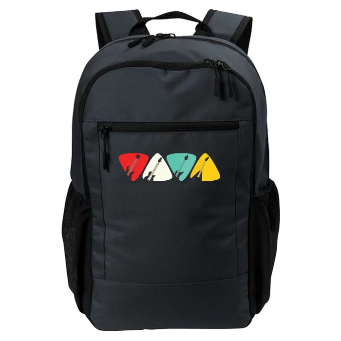 Guitar Pick Gift For Guitarist Retro Vintage Tee Gifts Daily Commute Backpack