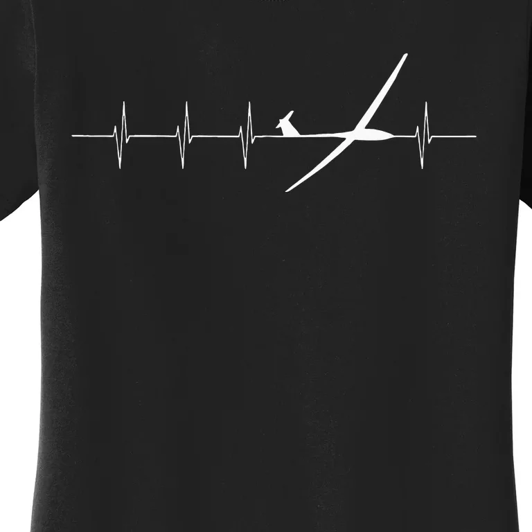 Glider Pilot Heartbeat Sailplane Pilot Gift Tee ECG Women's T-Shirt