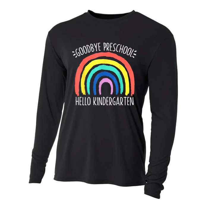 Goodbye Preschool Hello Kindergarten School Teacher Student Cooling Performance Long Sleeve Crew