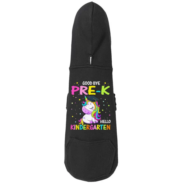 Goodbye Prek Hello Kindergarten Magical Unicorn Graduation Doggie 3-End Fleece Hoodie