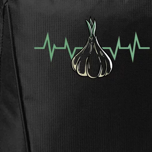 Garlic Plant Heartbeat Vegetables Cooking Garlic Gift City Backpack