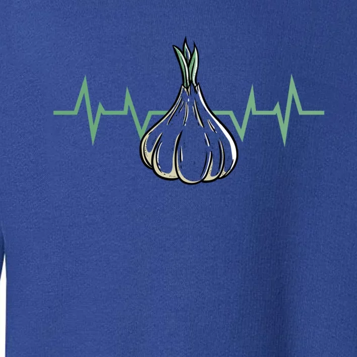 Garlic Plant Heartbeat Vegetables Cooking Garlic Gift Toddler Sweatshirt