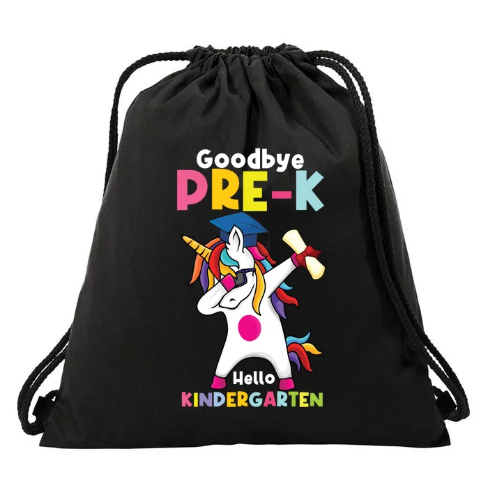 Goodbye Prek Hello Kindergarten Last Day Of School Drawstring Bag