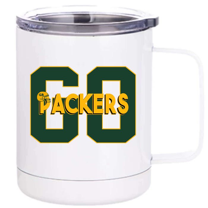 Go Packers Helmet Front & Back 12oz Stainless Steel Tumbler Cup