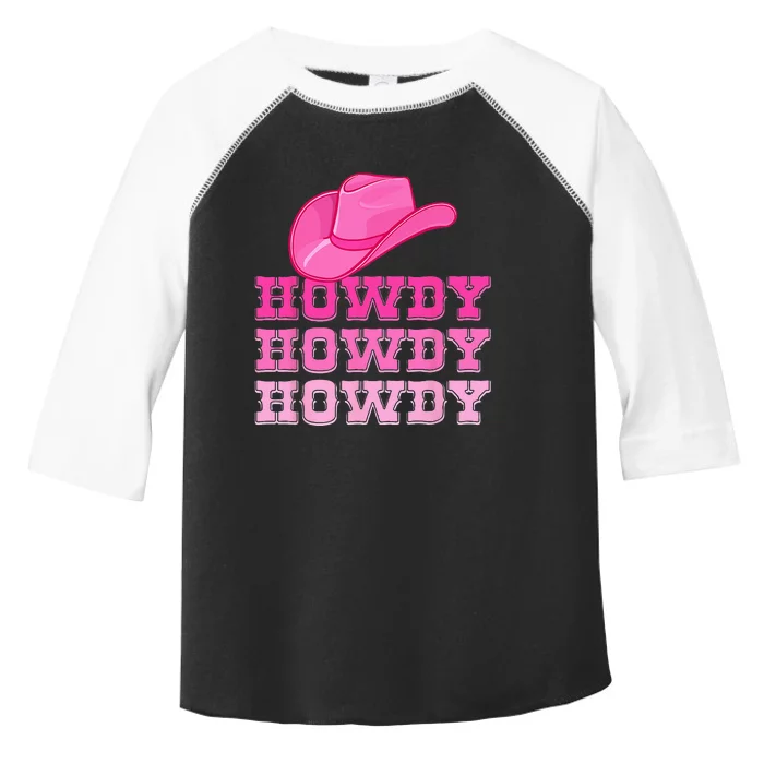 Girls Pink Howdy Cowgirl Western Country Rodeo Toddler Fine Jersey T-Shirt