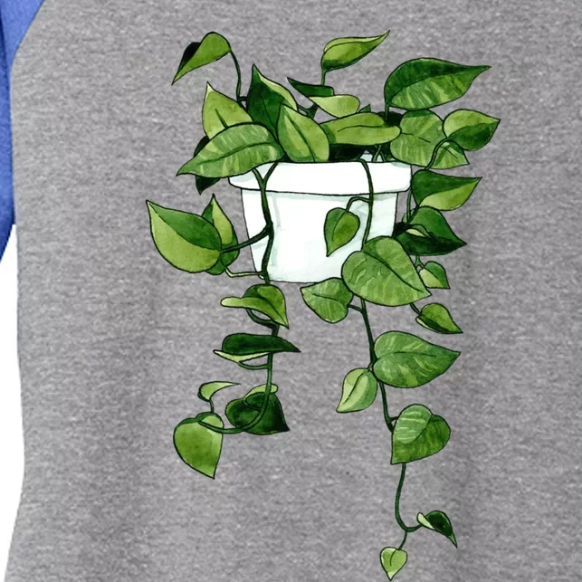 Golden Pothos House Plant Garden Ceylon Creeper Ivy Arum Gift Women's Tri-Blend 3/4-Sleeve Raglan Shirt