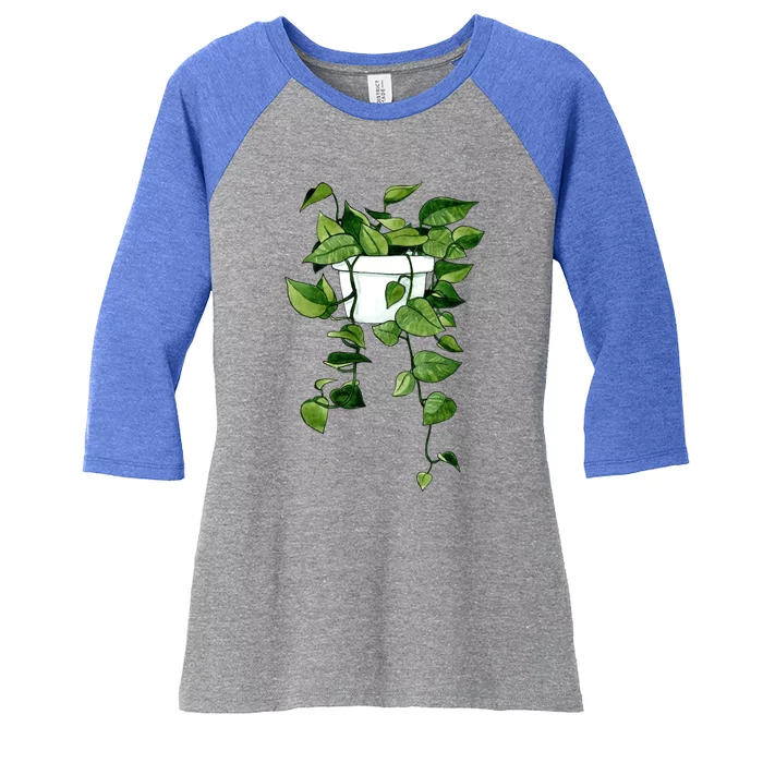 Golden Pothos House Plant Garden Ceylon Creeper Ivy Arum Gift Women's Tri-Blend 3/4-Sleeve Raglan Shirt