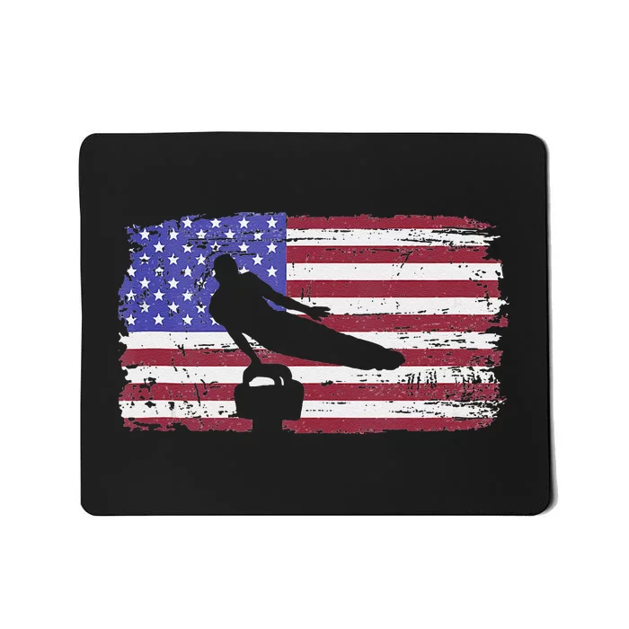 Gymnastics Pommel Horse Guy Usa American Flag Sports Team Mousepad