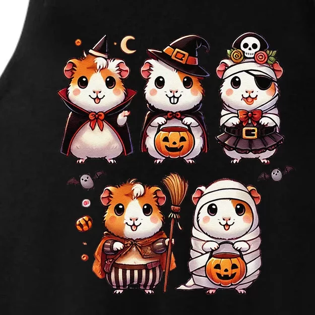 Guinea Pig Halloween Witch Boo Spooky Ghost Horror Pumpkin Ladies Tri-Blend Wicking Tank