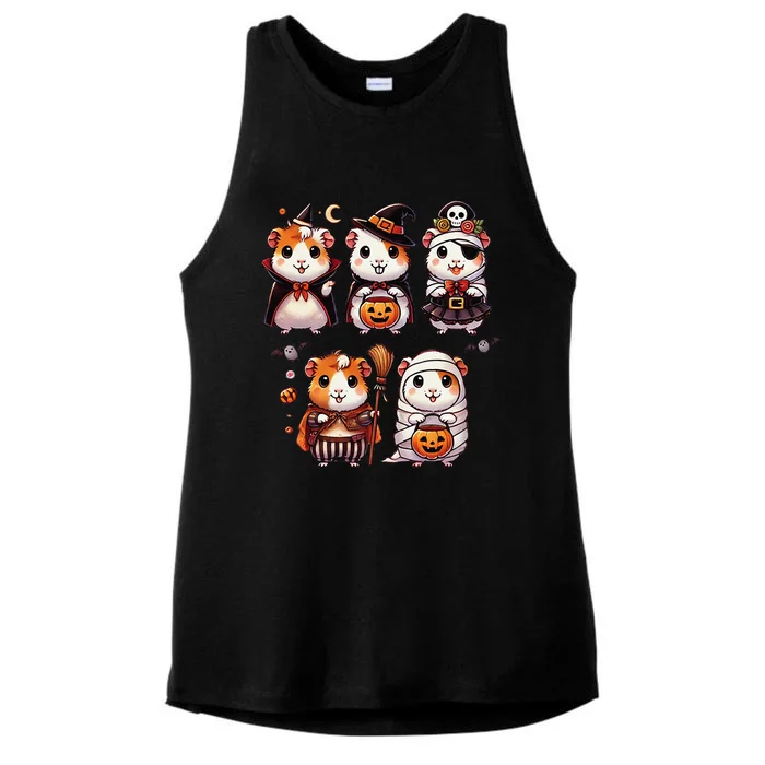 Guinea Pig Halloween Witch Boo Spooky Ghost Horror Pumpkin Ladies Tri-Blend Wicking Tank