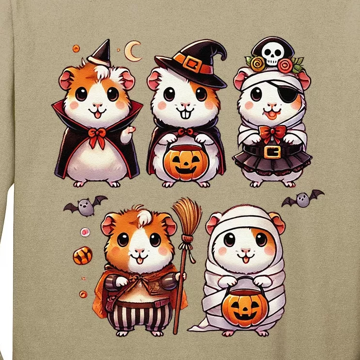 Guinea Pig Halloween Witch Boo Spooky Ghost Horror Pumpkin Tall Long Sleeve T-Shirt