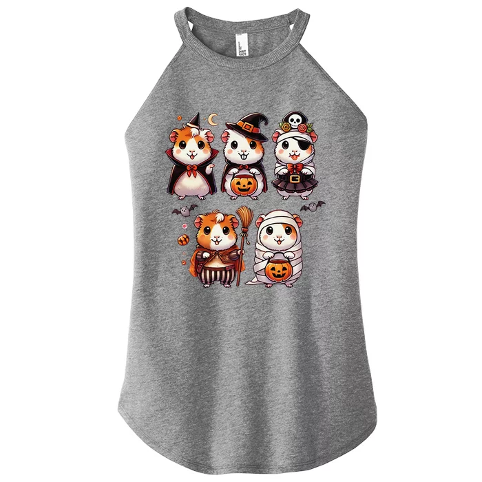 Guinea Pig Halloween Witch Boo Spooky Ghost Horror Pumpkin Women’s Perfect Tri Rocker Tank