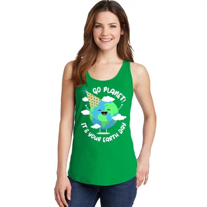 Go Planet It's Your Earth Day Cute Gift Ladies Essential Tank