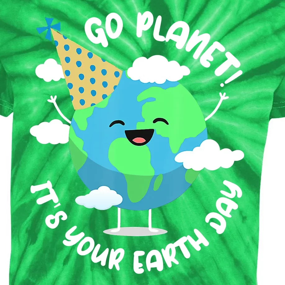 Go Planet It's Your Earth Day Cute Gift Kids Tie-Dye T-Shirt