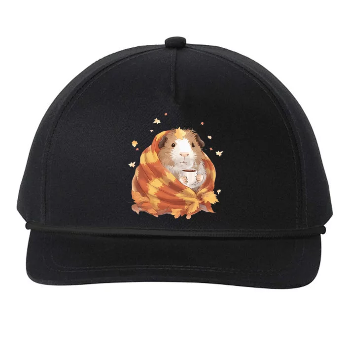 Guinea Pig In A Blanket Coffee Cups Autumn Fall Thanksgiving Snapback Five-Panel Rope Hat