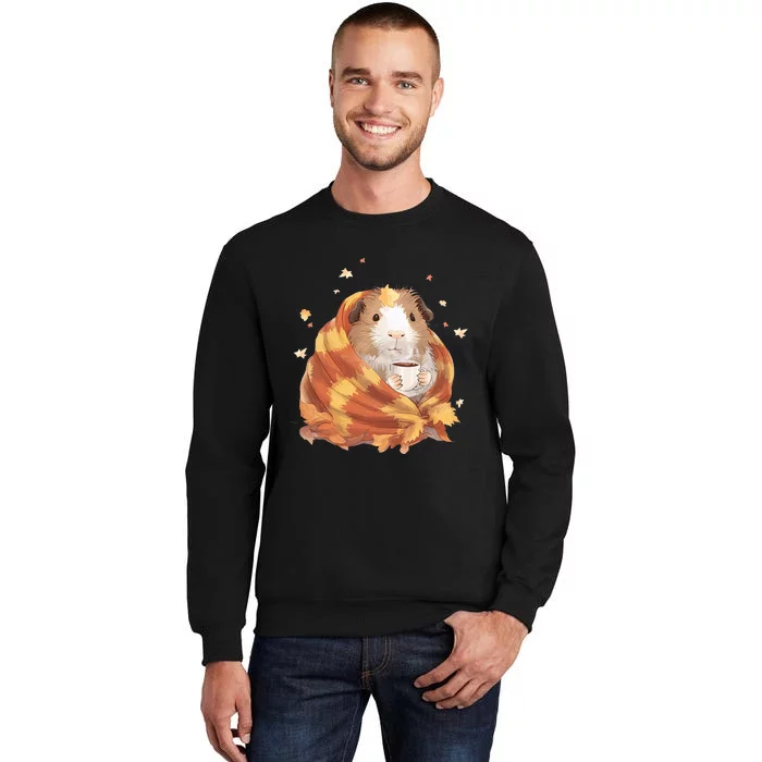 Guinea Pig In A Blanket Coffee Cups Autumn Fall Thanksgiving Tall Sweatshirt