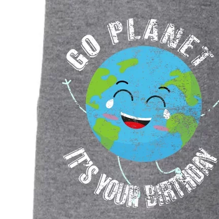 Go Planet Its Your Birthday Happy Earth Day Distressed Doggie 3-End Fleece Hoodie