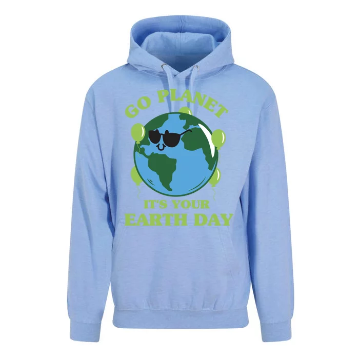 Go Planet It's Your Earth Day Funny Cute Earth Day Gift Unisex Surf Hoodie