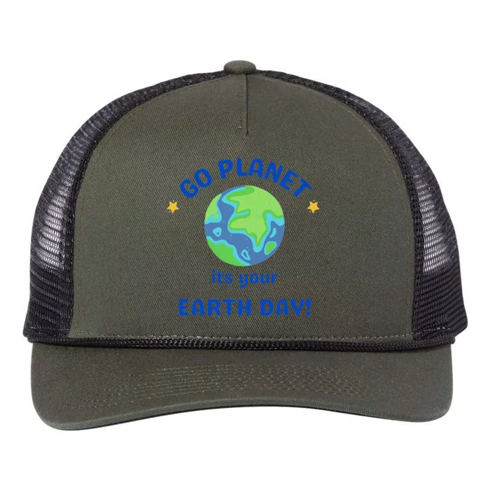 Go Planet Its Your Earth Day Retro Rope Trucker Hat Cap