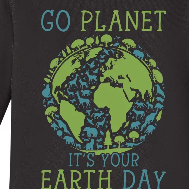 Go Planet ItS Your Earth Day 2024 Teachers Baby Long Sleeve Bodysuit