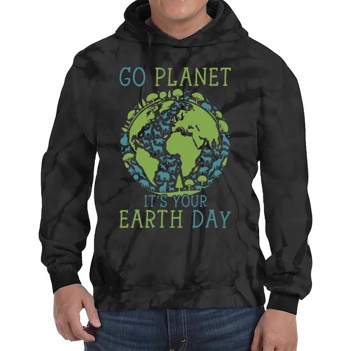 Go Planet ItS Your Earth Day 2024 Teachers Tie Dye Hoodie