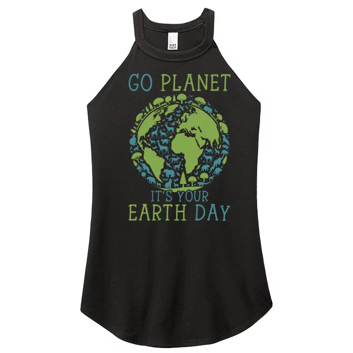 Go Planet ItS Your Earth Day 2024 Teachers Women’s Perfect Tri Rocker Tank