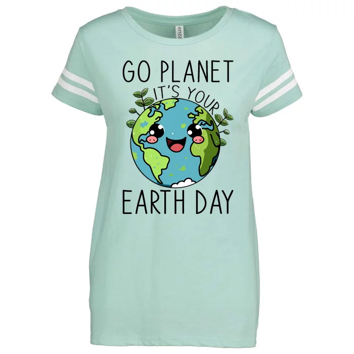 Go Planet Its Your Earth Day 2024 Teacher Cute Earth Enza Ladies Jersey Football T-Shirt