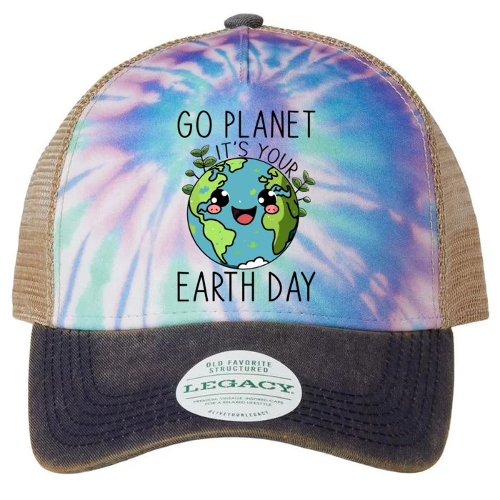 Go Planet Its Your Earth Day 2024 Teacher Cute Earth Legacy Tie Dye Trucker Hat