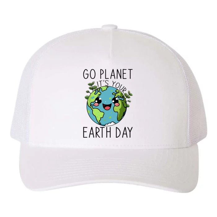 Go Planet Its Your Earth Day 2024 Teacher Cute Earth Yupoong Adult 5-Panel Trucker Hat