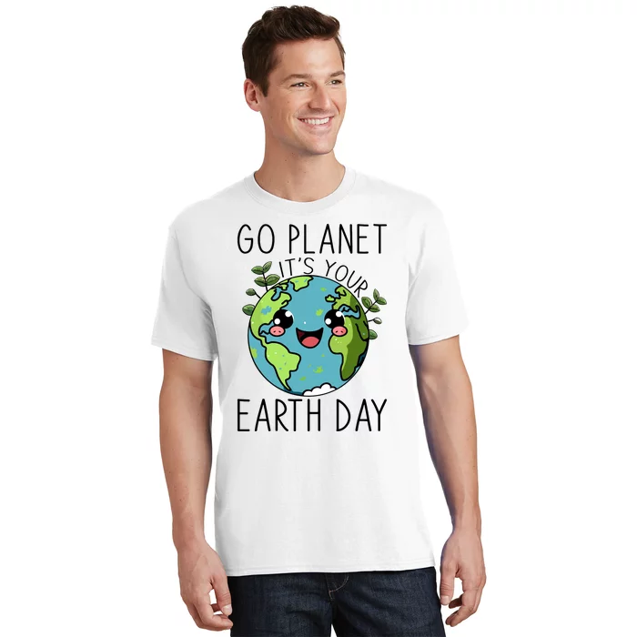 Go Planet Its Your Earth Day 2024 Teacher Cute Earth T-Shirt