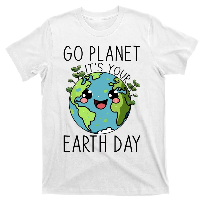 Go Planet Its Your Earth Day 2024 Teacher Cute Earth T-Shirt