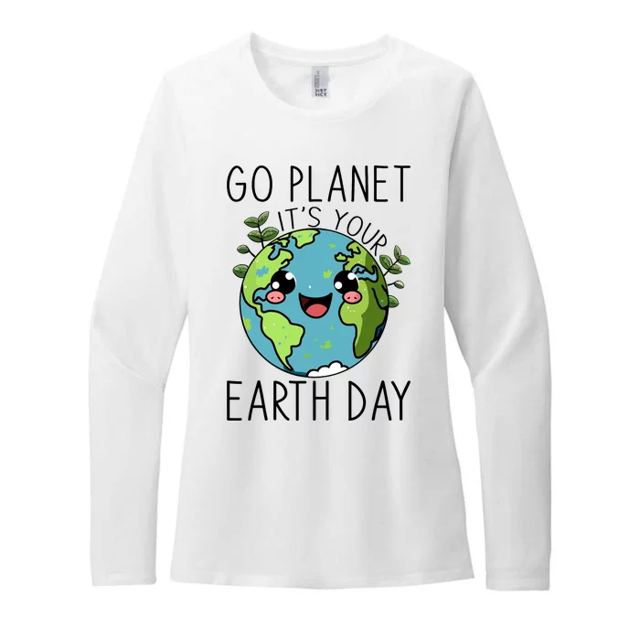 Go Planet Its Your Earth Day 2024 Teacher Cute Earth Womens CVC Long Sleeve Shirt