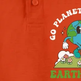 Go Planet It's Your Earth Day Save The Planet Retro Groovy Cute Gift Dry Zone Grid Performance Polo