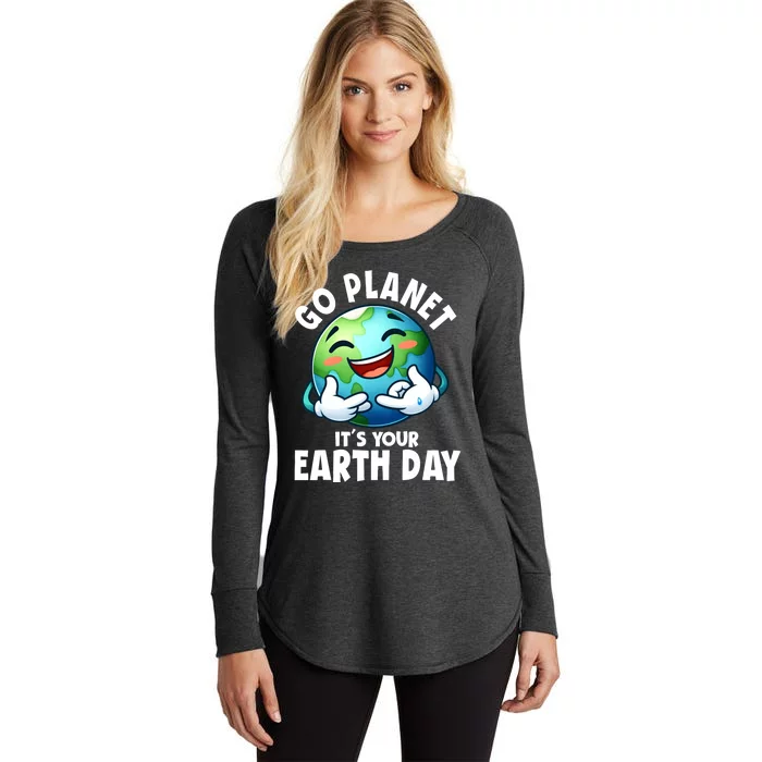 Go Planet ItS Your Earth Day Cute Earth Women's Perfect Tri Tunic Long Sleeve Shirt