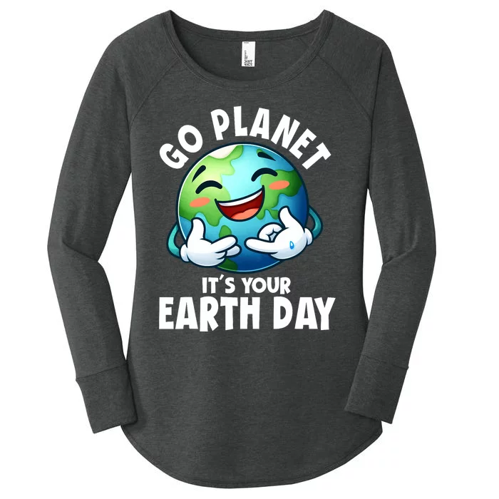 Go Planet ItS Your Earth Day Cute Earth Women's Perfect Tri Tunic Long Sleeve Shirt