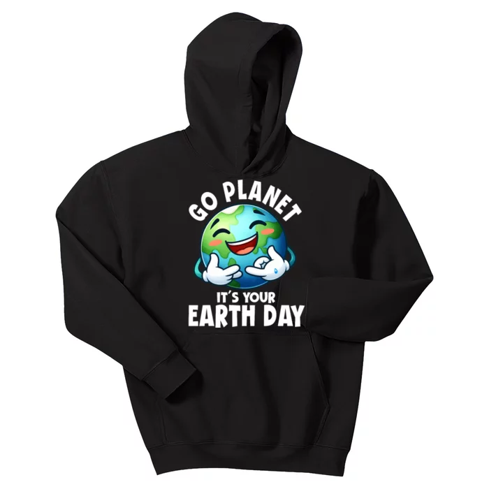 Go Planet ItS Your Earth Day Cute Earth Kids Hoodie