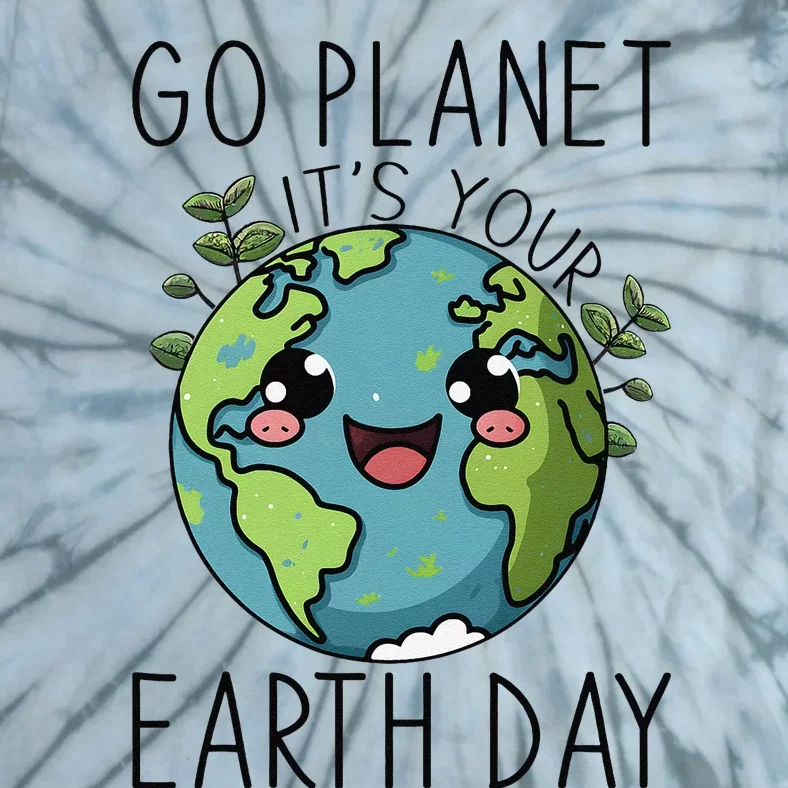 Go Planet Its Your Earth Day 2024 Teacher Cute Earth Cute Tie-Dye T-Shirt