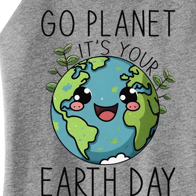 Go Planet Its Your Earth Day 2024 Teacher Cute Earth Cute Women’s Perfect Tri Rocker Tank