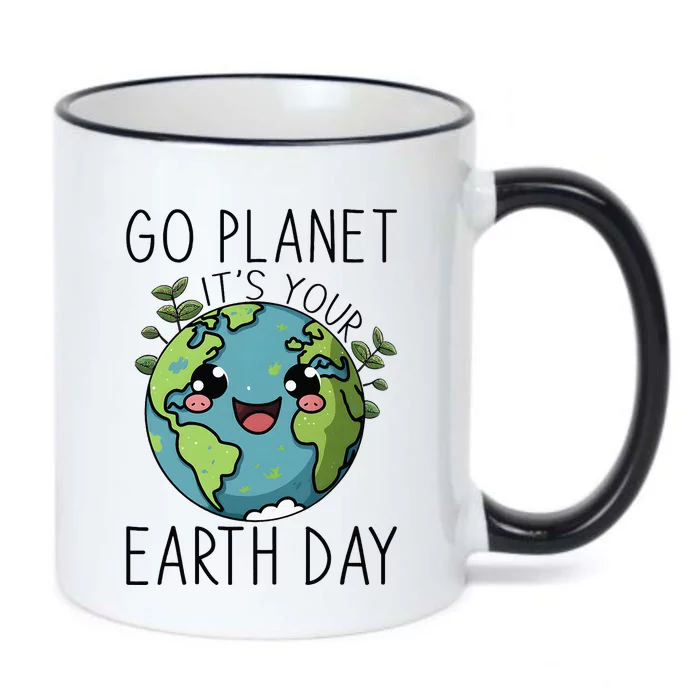 Go Planet Its Your Earth Day 2024 Teacher Cute Earth Black Color Changing Mug