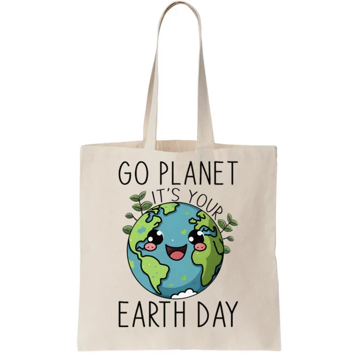 Go Planet Its Your Earth Day 2024 Teacher Cute Earth Tote Bag