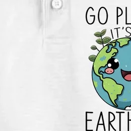 Go Planet Its Your Earth Day 2024 Teacher Cute Earth Dry Zone Grid Performance Polo