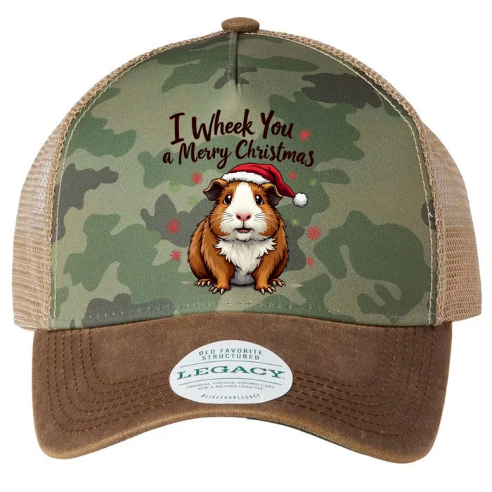 Guinea Pig I Wheek You A Merry Christmas Guinea Pigs Legacy Tie Dye Trucker Hat