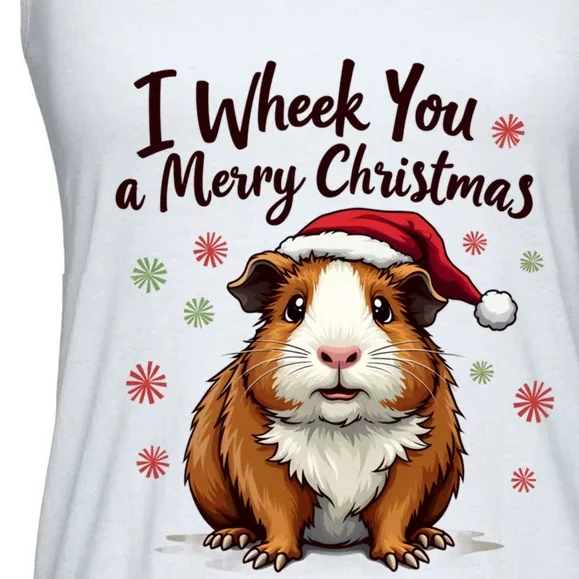 Guinea Pig I Wheek You A Merry Christmas Guinea Pigs Ladies Essential Flowy Tank