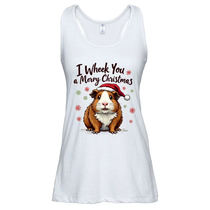 Guinea Pig I Wheek You A Merry Christmas Guinea Pigs Ladies Essential Flowy Tank