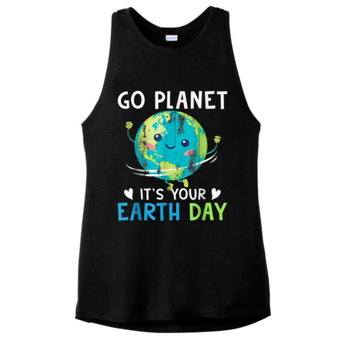 Go Planet It's Your Earth Day Ladies Tri-Blend Wicking Tank