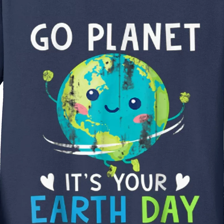 Go Planet It's Your Earth Day Kids Long Sleeve Shirt